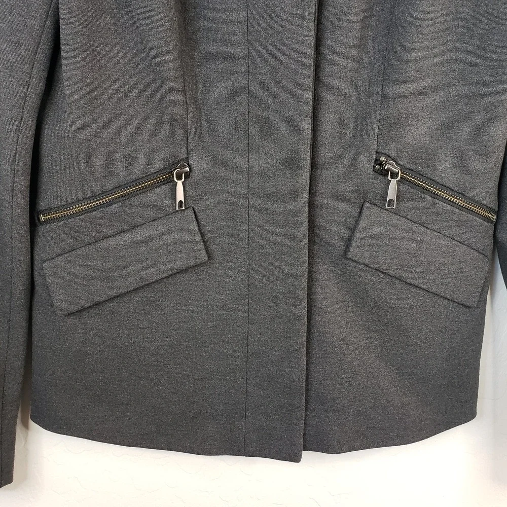 Lafayette 148 Blazer Women's‎ Size 2 Gray Long Sleeve Button Stretch Suit Jacket